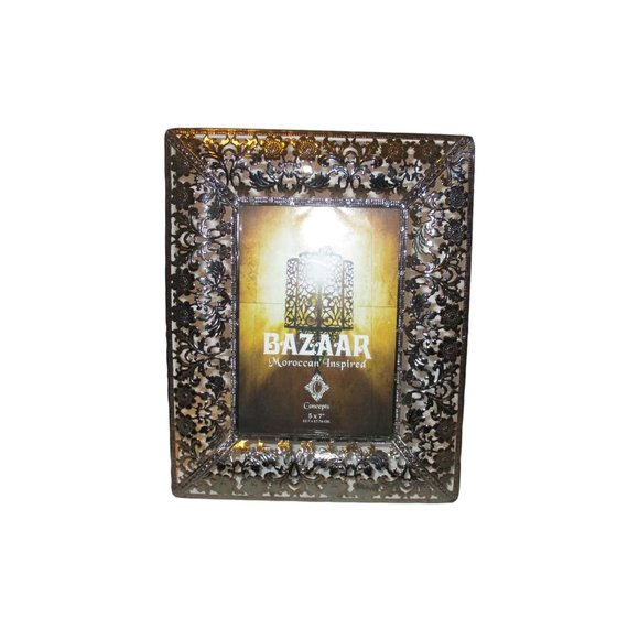 *BAZAAR Moroccan Inspired Concepts Picture Frame Silver Delicate Metalwork - Picture 1 of 6